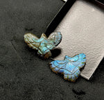Load image into Gallery viewer, Flashy Carved Labradorite Eagle Shape Stone, Natural Labradorite Hand Carved Eagle Shape Gemstone, Jewelry Making, Bird Shape Beads, 30 MM