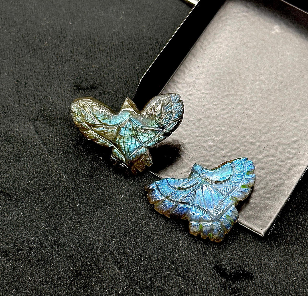 Flashy Carved Labradorite Eagle Shape Stone, Natural Labradorite Hand Carved Eagle Shape Gemstone, Jewelry Making, Bird Shape Beads, 30 MM