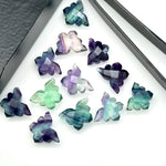 Load image into Gallery viewer, Multi Fluorite Butterfly Shape Beads, Faceted Carving Gemstone Beads, Multi Fluorite Animal Carving Beads For Jewelry, Charms Beads 14x10 MM