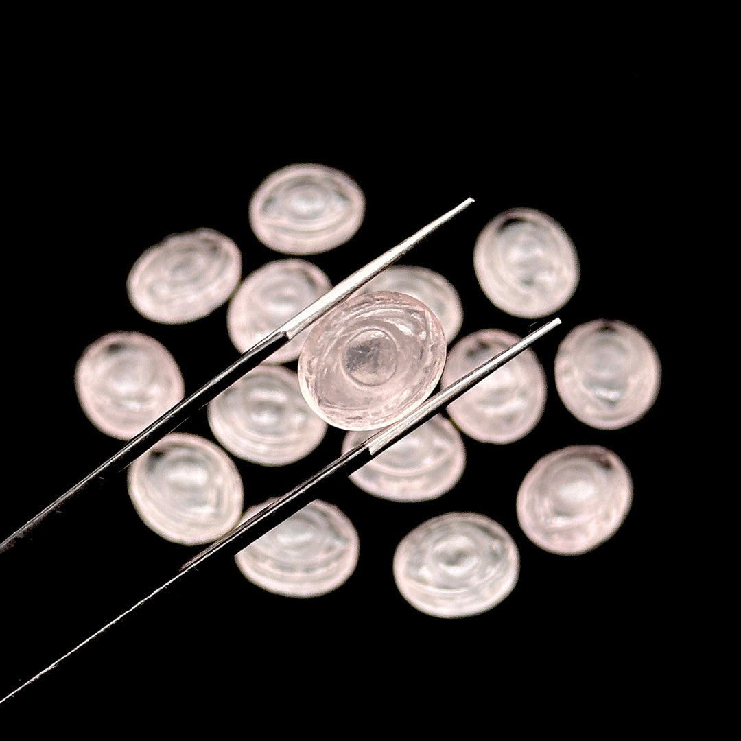 Natural Rose Quartz Carved Evil Eye Beads, Evil Eye Charm Beads For Jewelry Making, Carving Beads, 12X10 MM, Carved Eye Shape Charm Beads