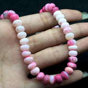 Lovely Candy Pink Opal Necklace, Handmade Beaded Necklace, 8 MM Opal Choker Beads Necklace, Shaded Opal Jewelry, Healing Stone, Gift For Her
