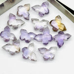 Load image into Gallery viewer, 2,3,4,5 pcs Purple Amethyst Butterfly Shape Gemstone Beads, Handmade Butterfly Shape Carving Beads, Amethyst Fancy Briolettes Beads 14x10 MM