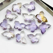 2,3,4,5 pcs Purple Amethyst Butterfly Shape Gemstone Beads, Handmade Butterfly Shape Carving Beads, Amethyst Fancy Briolettes Beads 14x10 MM