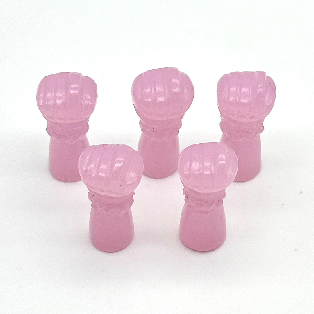 Amazing Pink Chalcedony Hand Shape Carving, Handmade Punch Shape Stone, 27 MM Loose Hand Fist Charm For Jewelry Making, Hamsa Charms Beads
