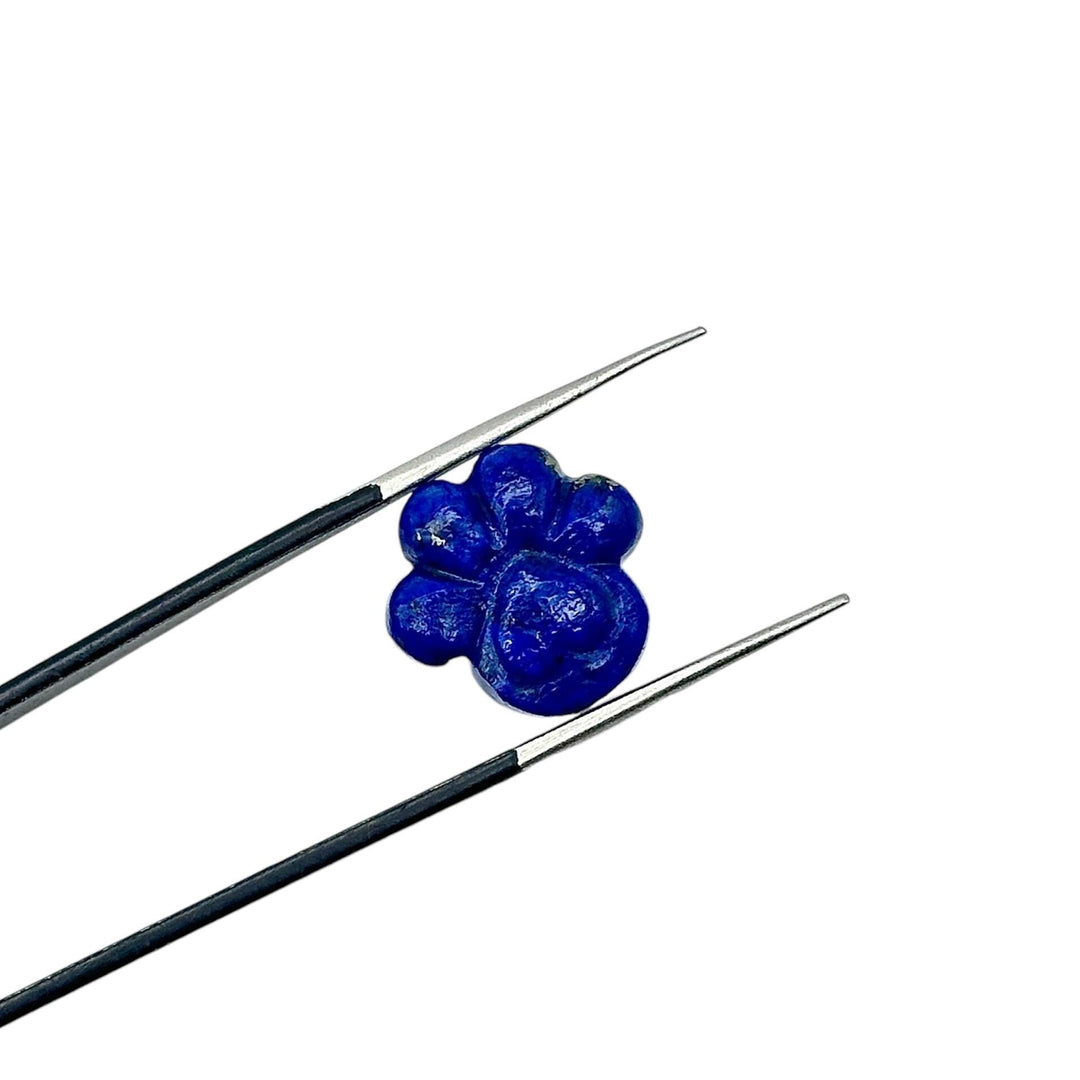 Natural Lapis Lazuli Hand Carved Dog Paw, AAA+ Quality Gemstone Flat Back Paw Carving, 13 MM Paw Charm, Dog/Cat Cute Paws for Jewelry
