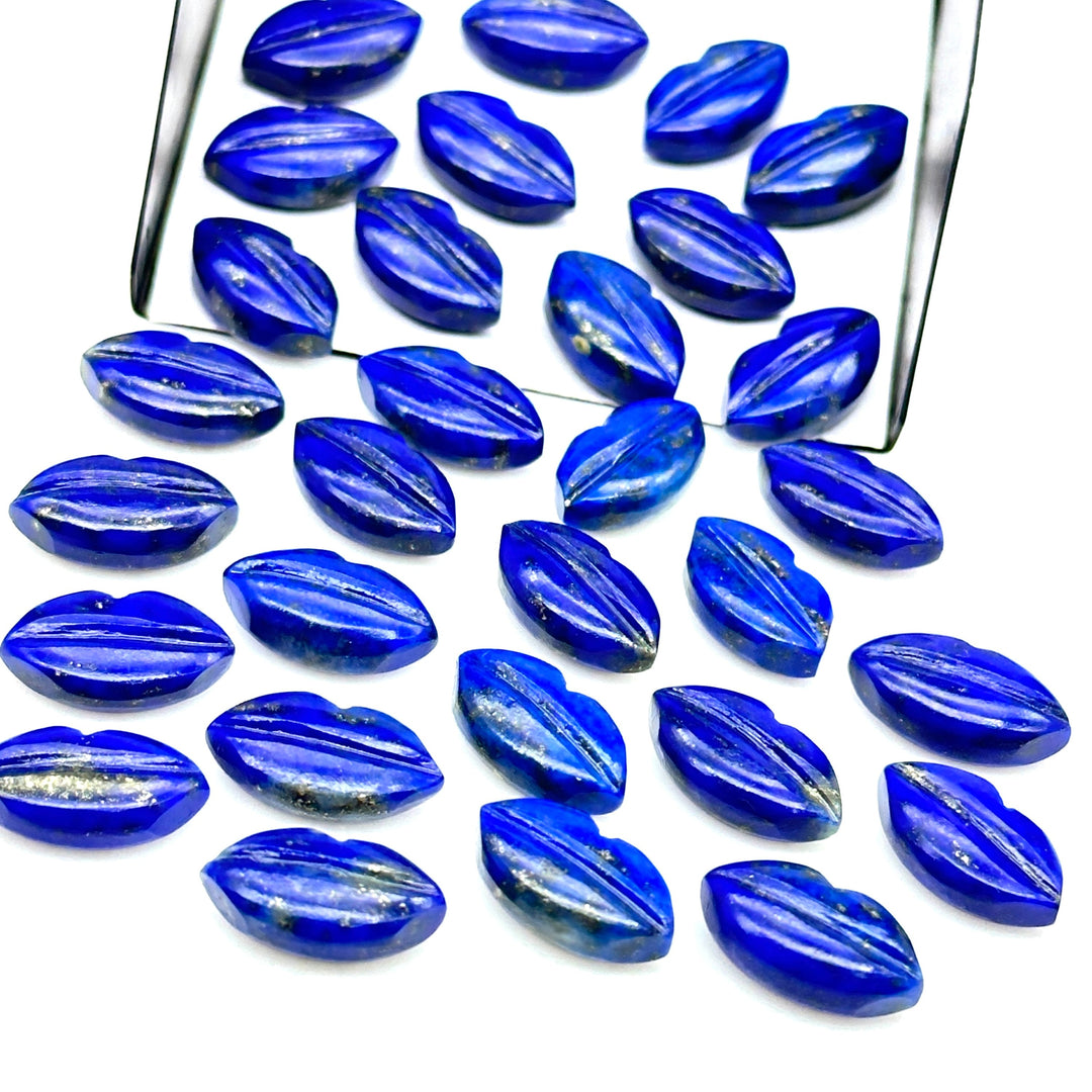 Natural Lapis Lazuli Lips Shape Beads, Hand Carved Lips Shape Gemstone Beads, Lips Shape Fancy Charms, 14X8 MM, Blue Lips Briolettes Beads
