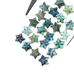 Load image into Gallery viewer, AAA+ Flashy Labradorite Carved Star Shape Gemstone, Hand Carved Labradorite Star Charm For Jewelry Making, 10 MM Flower Carved Stars Beads