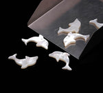 Load image into Gallery viewer, Natural White Pearl Dolphin Shape Carving, Mother of Pearl Dolphin Shape Beads, Top Drill Fish Charms for Jewelry Making, 23 MM, 1 PC
