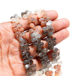 Load image into Gallery viewer, Natural Multi Moonstone Drop Shape Beads, Mix Moonstone Smooth Teardrop Side Drill Beads for Jewelry Making, 7 Inch, 8 MM Approx