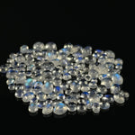 Load image into Gallery viewer, 10 pcs Natural Rainbow Moonstone Smooth Mix Shape Cabochons, Blue Rainbow Moonstone Beads, Natural Blue Fire Loose Gemstone For Jewelry