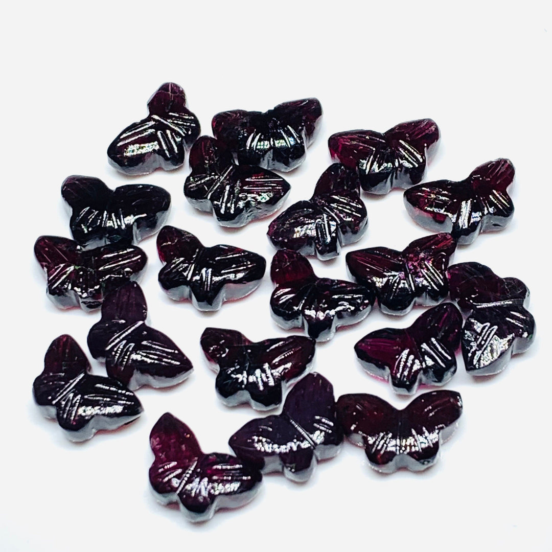 2,3,4,5,6  100% Natural Red Garnet Butterfly Shape Carving ,Hand carved Butterfly shape Gemstone,carved Gemstone For jewellery Making,12X7mm