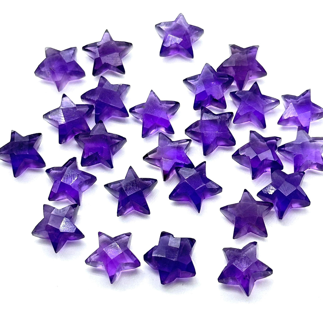 AAA Purple Amethyst Star Shape Briolettes, Natural Amethyst Carved Star Shape Gemstone Beads, Loose Amethyst Star Charms for Jewelry, 10 MM