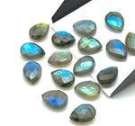 Load image into Gallery viewer, Flashy Labradorite Faceted Pear Shape Beads, Blue Fire AAA+ Quality Beads, 9X12 MM Briolette's Beads, Matched Pairs, Jewelry Making Beads