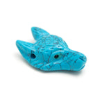 Load image into Gallery viewer, Hand Carved Howlite Turquoise Fox Head, Reiki Healing Crystal Gifts, Jewelry Making Gemstones Side Drill from Ear