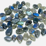 Load image into Gallery viewer, 2,5,6,7,8,9,10 Pcs 100% Natural Labradorite Leaf Shape Carving , Leaf Shape Carved Gemstone, Gemstone For Jewellery 8-10 mm