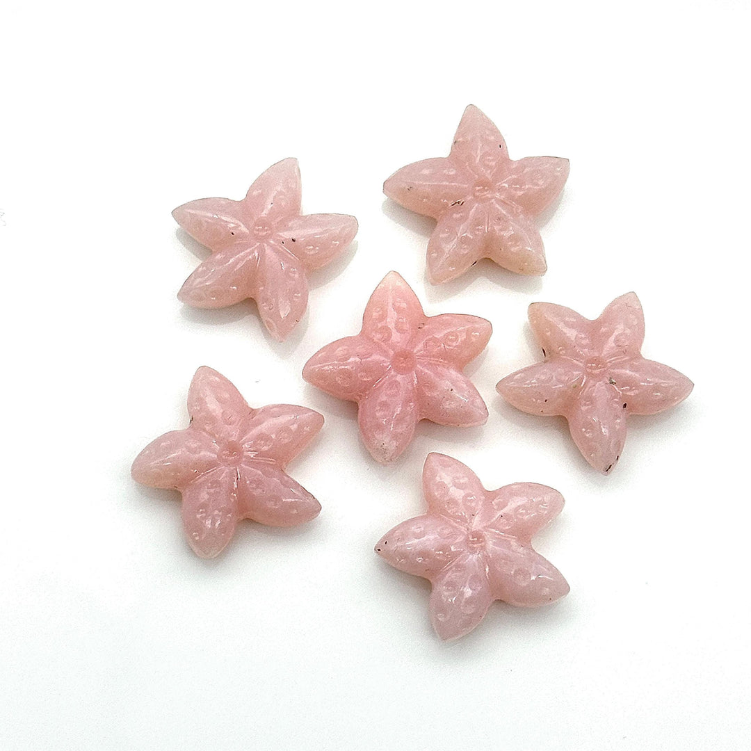AAA Pink Opal Star Fish Shape Beads, Carved Pink Opal Star Fish Shape Gemstones, Star Fish Carvings, Rare Findings, 20 MM, Marine Sea Fishes