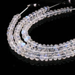 Load image into Gallery viewer, High Quality Rainbow Moonstone Faceted Rondelle Beads for Jewelry Making, Flashy Gemstone Beads 5-7 mm, 6 Inch Strand