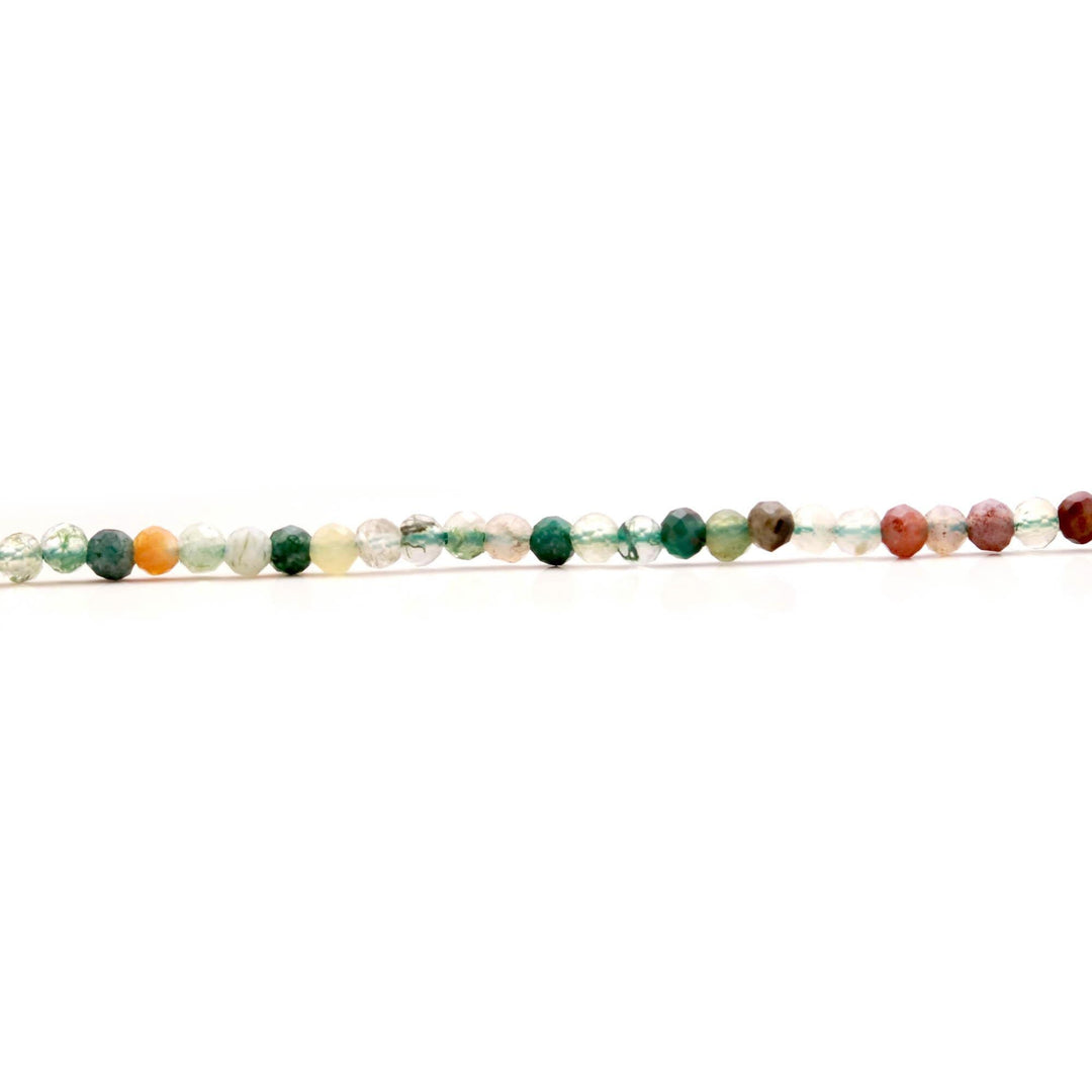 Natural Indian Agate Round Beads, Indian Agate Micro Faceted Round Beads, Mini Gemstone Beads for Jewelry Making, Wholesale Beads, 2-2.5 MM