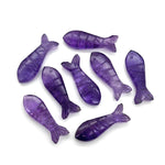 Load image into Gallery viewer, Carved Amethyst Fish Charm: Natural Purple Crystal Briolette (25mm)