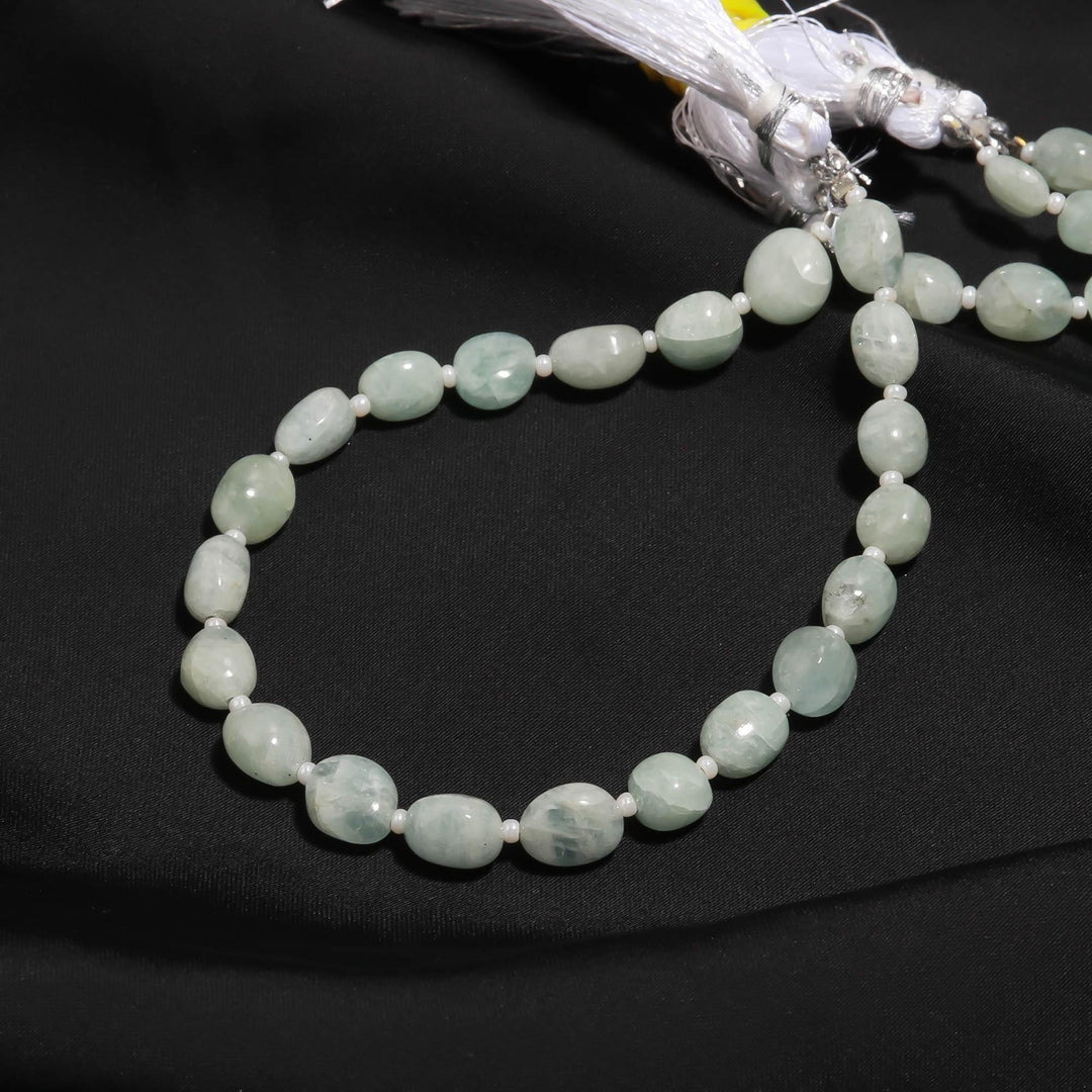 Natural Aquamarine Plain Tumble Shape Beads, 8 MM Aquamarine Nuggets Shape Beads, 8" Strand Fancy Jewelry Making Beads Loose Beads