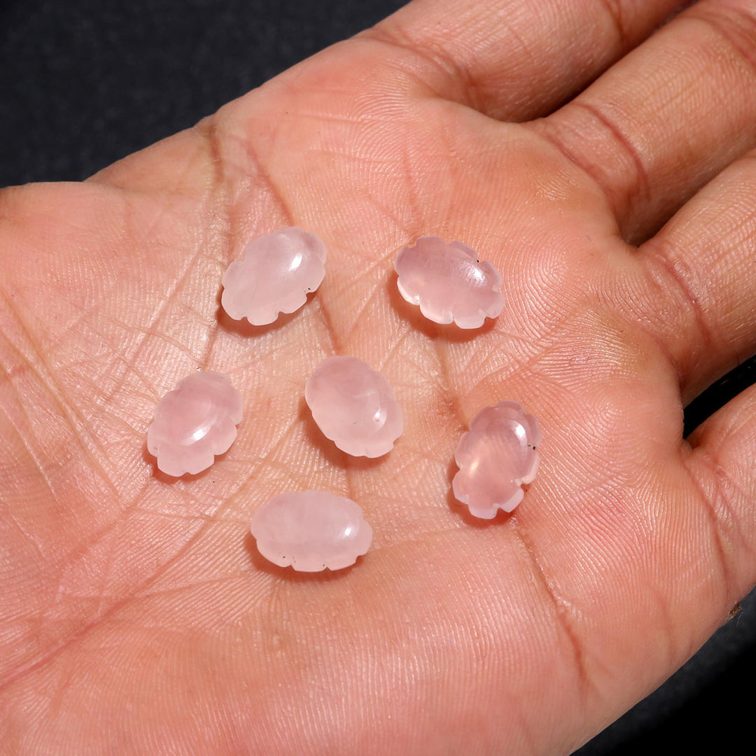 Natural Rose Quartz Clouds Shape Beads, AAA Rose Quarz Smooth Cloud Shape Beads, Hand Carved Charms, 12 MM, Loose Carved Briolettes