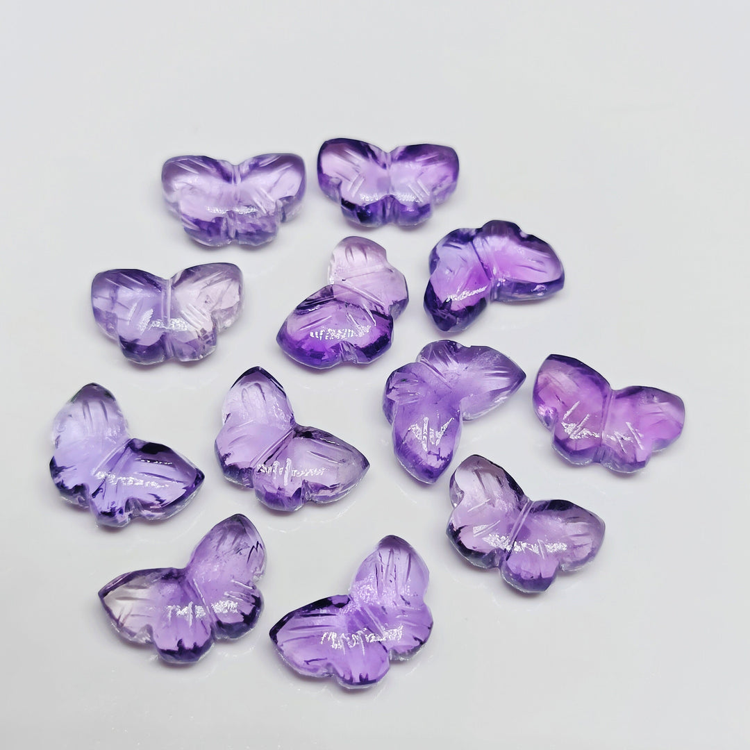 Amazing Natural Pink Amethyst Butterfly Shape Carving, Hand Carved Butterfly Shape Gemstone Beads , Loose Butterfly Shape Briolettes, 12 MM