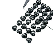 Cute Black Onyx Little Heart Beads, Natural Black Onyx Smooth Heart Shape Briolette's, Hand Carved Gemstones, Jewelry Making Beads 8 MM