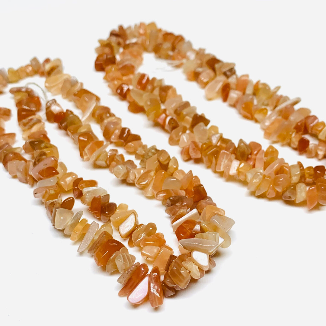 AAA quality 100% Natural Peach Moonstone Chip shape beads, 16" inch strand, Beads Strand, Chip Shape gemstone for Jewellery, 4 mm