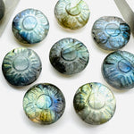Load image into Gallery viewer, 2,3,4,5pcs 100% Natural Labradorite Fancy Shape Carved Gemstone, Loose Gemstone, coin Shape Gemstone for Jewlery, Carved Gemstone 11 mm