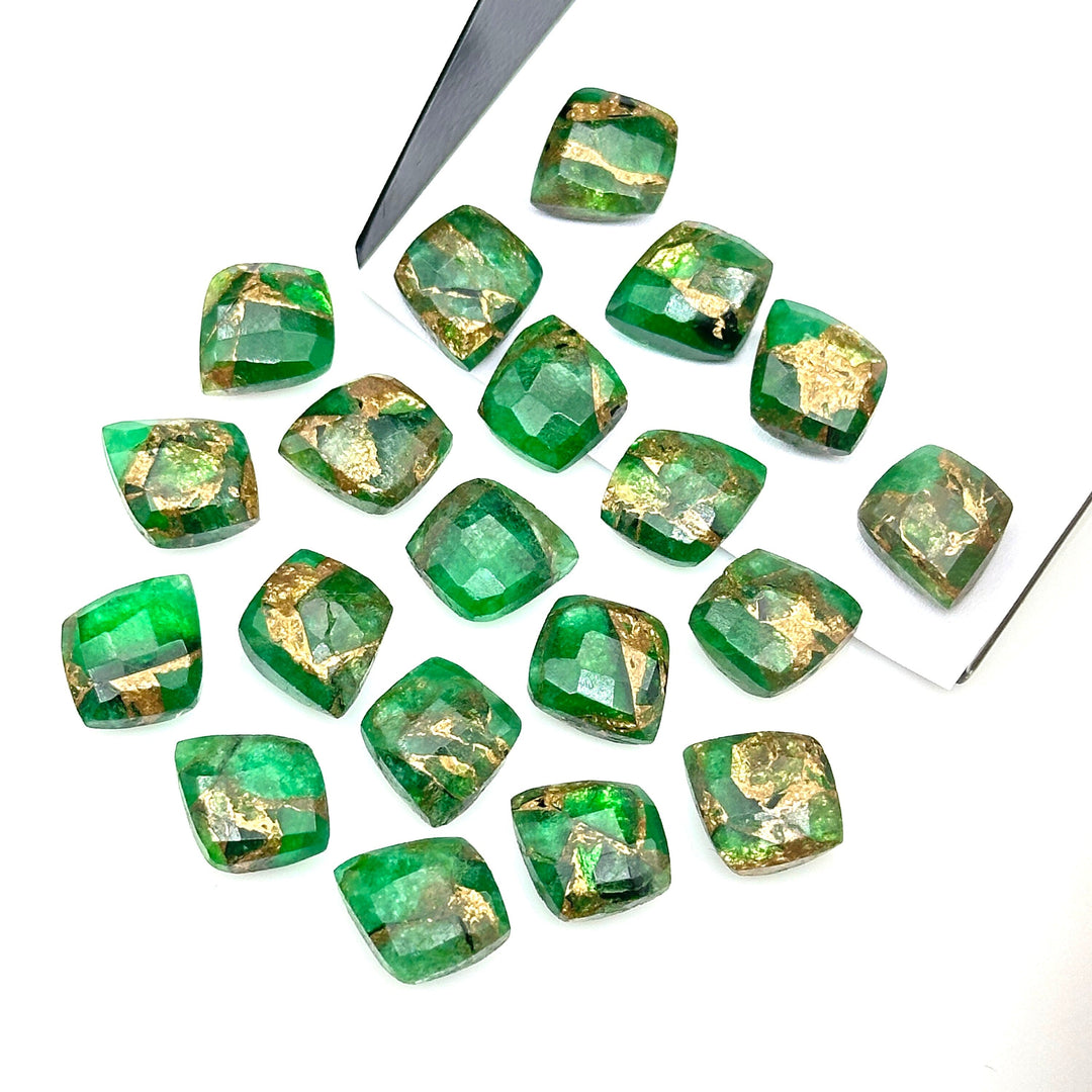 Mohave Green Copper Turquoise Leaf Shape Beads, Turquoise Faceted Leaf Briolette's, Jewelry Making Green Leaves  10X12 mm, Carving Beads