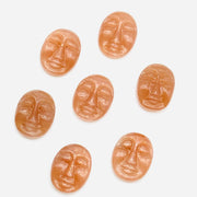 1,2,3,4,5 Pcs Natural peach moonstone oval face Shape Carving, Hand carved face shape Gemstone, carved Gemstone jewelry Making,18X14 mm