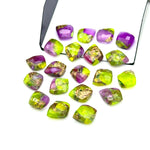 Load image into Gallery viewer, Neon UV Light Beads, Neon Green &amp; Purple Turquoise Leaf Shape Beads, Turquoise Faceted Leaves Briolette's, Hand Carved Leaf Beads, 10X12 mm