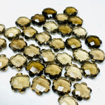 Load image into Gallery viewer, 2,3,4,5 Pcs Natural Smokey Quartz Hand Carved Flower Shape, Carved Flower Shape Gemstone For Jewellery, Flower Shape Gemstone, 10 mm