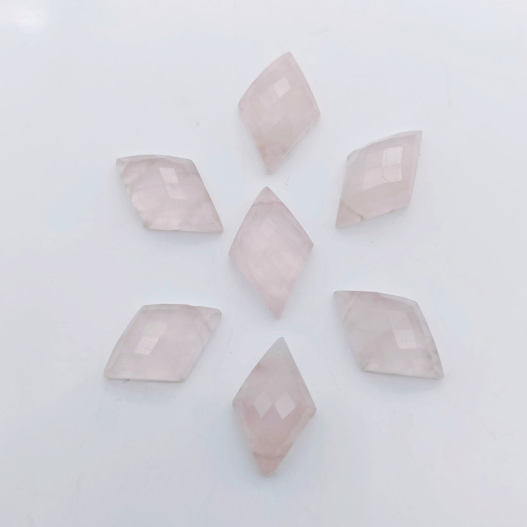 Natural Rose Quartz Fancy Shape Carving Beads, 16X10MM Pink Quartz Hand Carved Gemstone Beads, Backside Intersection Loose Beads for Jewelry