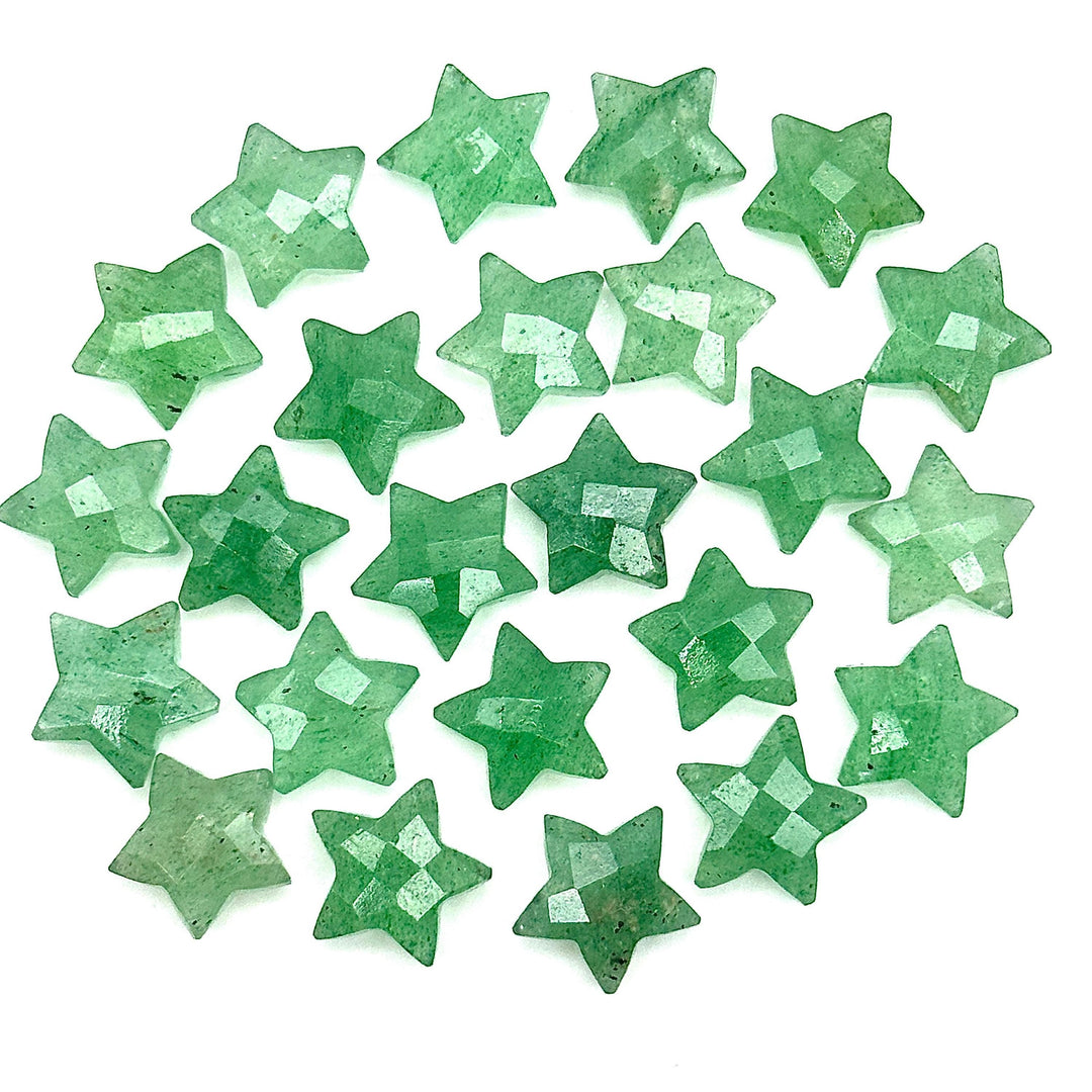 Natural Green Strawberry Star Shape Briolettes, Strawberry Quartz Star Beads, Hand Carved Star for DIY Crafts, Shiny Star for Jewelry, 15 MM