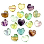 Load image into Gallery viewer, Natural Rainbow Fluorite Heart Shape Briolette's, AAA Fluorite Smooth Heart Shape Beads, AAA Hand Carved Charm for Jewelry Making 12 MM