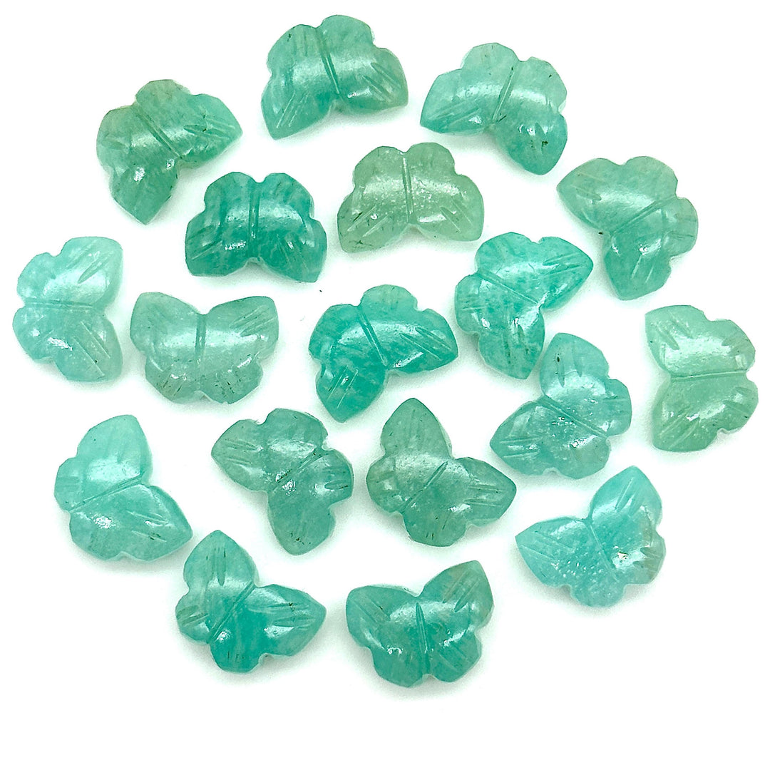 Natural Amazonite Butterfly Shape Beads, AAA Amazonite Gemstone Carved Butterfly Briolettes, 13 MM Loose Wholesale Beads, Butterfly Charms