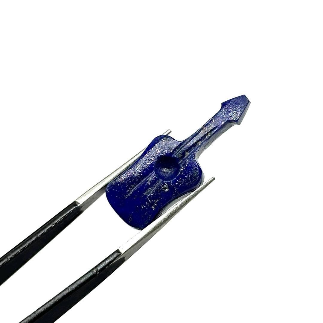 Little Lapis Lazuli Guitar Shape Beads, Natural Lapis Guitar Shape Hand Carved Gemstone, 26 MM, Miniature Guitar Gemstone, Tiny Charms