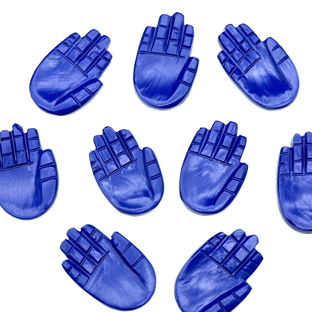 Lapis Lazuli Hamsa Shape Carving Gemstones, 25 MM Palm Shape Gemstone, Healing Power Of Hamsa, Hand Carved Jewelry Making Charms