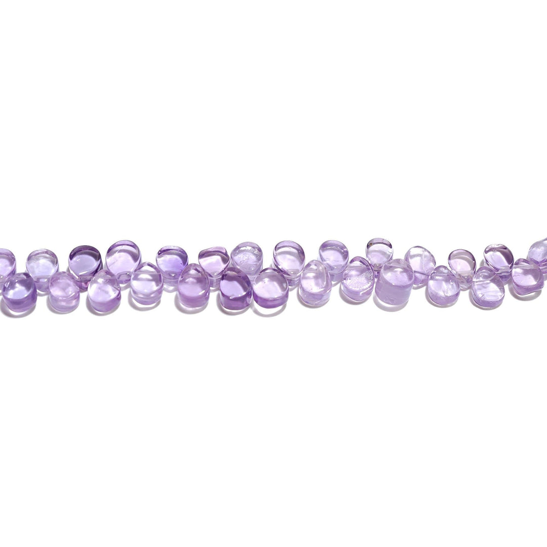 Natural Amethyst Pear Shape Beads, Purple Amethyst Smooth Pear Side Drill Beads for Jewelry Making, 7 Inch, 8-9 MM