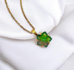 Load image into Gallery viewer, AAA Green Fluorite Flower Pendant, Hand Carved Fluorite Flower Necklace For Her, 14 mm Flower, Birthday Gift For Women, Bridesmaid Gifts