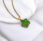 AAA Green Fluorite Flower Pendant, Hand Carved Fluorite Flower Necklace For Her, 14 mm Flower, Birthday Gift For Women, Bridesmaid Gifts