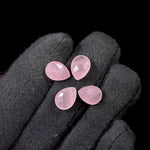 Load image into Gallery viewer, AAA+ Quality Rose Quartz Faceted Pear Shape Beads, 9X12 MM Natural Rose Quartz Briolette's Beads, Matched Pairs, Jewelry Making Beads