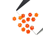Load image into Gallery viewer, Natural Carnelian Little Stars, Carnelian Star Shape Beads, 6 MM Star Shape Gemstone for Jewelry, 6 Sides Carving Star Beads