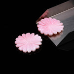 Load image into Gallery viewer, 1 Pc Carved Mother of Pearl Flower, Natural Pink Pearl Big Flower for Jewelry Making, Daisy Flowers, 39 MM, Center Drill
