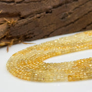 Sparkling Yellow Shaded Zircon Box Shape Beads, 3 mm Natural Cubic Zircon Beads, 13 Inches Zirconia Cube Dice Square Loose Beads for Jewelry