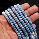 Load image into Gallery viewer, Shaded Blue Opal Smooth Rondelle Beads, Blue Opal Beads for Jewelry Making, Wholesale Loose Opal Beads, 8 MM Dyed Opal for Craft Making