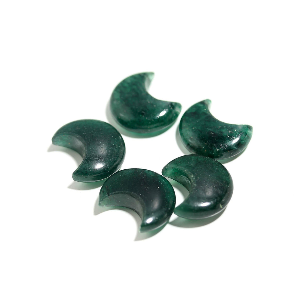 Natural Green Aventurine Cresent Moon Shape Beads18 MM, Aventurine Half Moon Briolette's, Jewelry Making Carved Smooth Gemstone Charms,