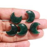 Load image into Gallery viewer, Natural Green Aventurine Cresent Moon Shape Beads18 MM, Aventurine Half Moon Briolette's, Jewelry Making Carved Smooth Gemstone Charms,