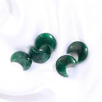 Load image into Gallery viewer, Natural Green Aventurine Cresent Moon Shape Beads18 MM, Aventurine Half Moon Briolette's, Jewelry Making Carved Smooth Gemstone Charms,